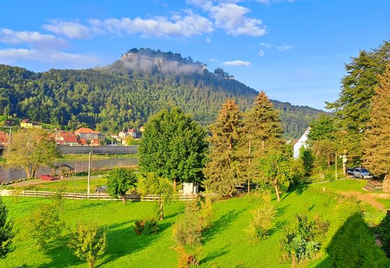 mitten im Grünen und ein toller Blick zur Festung Königstein